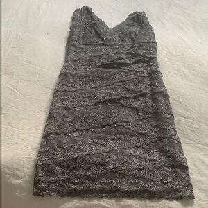 Elegant Lace Gray Dress